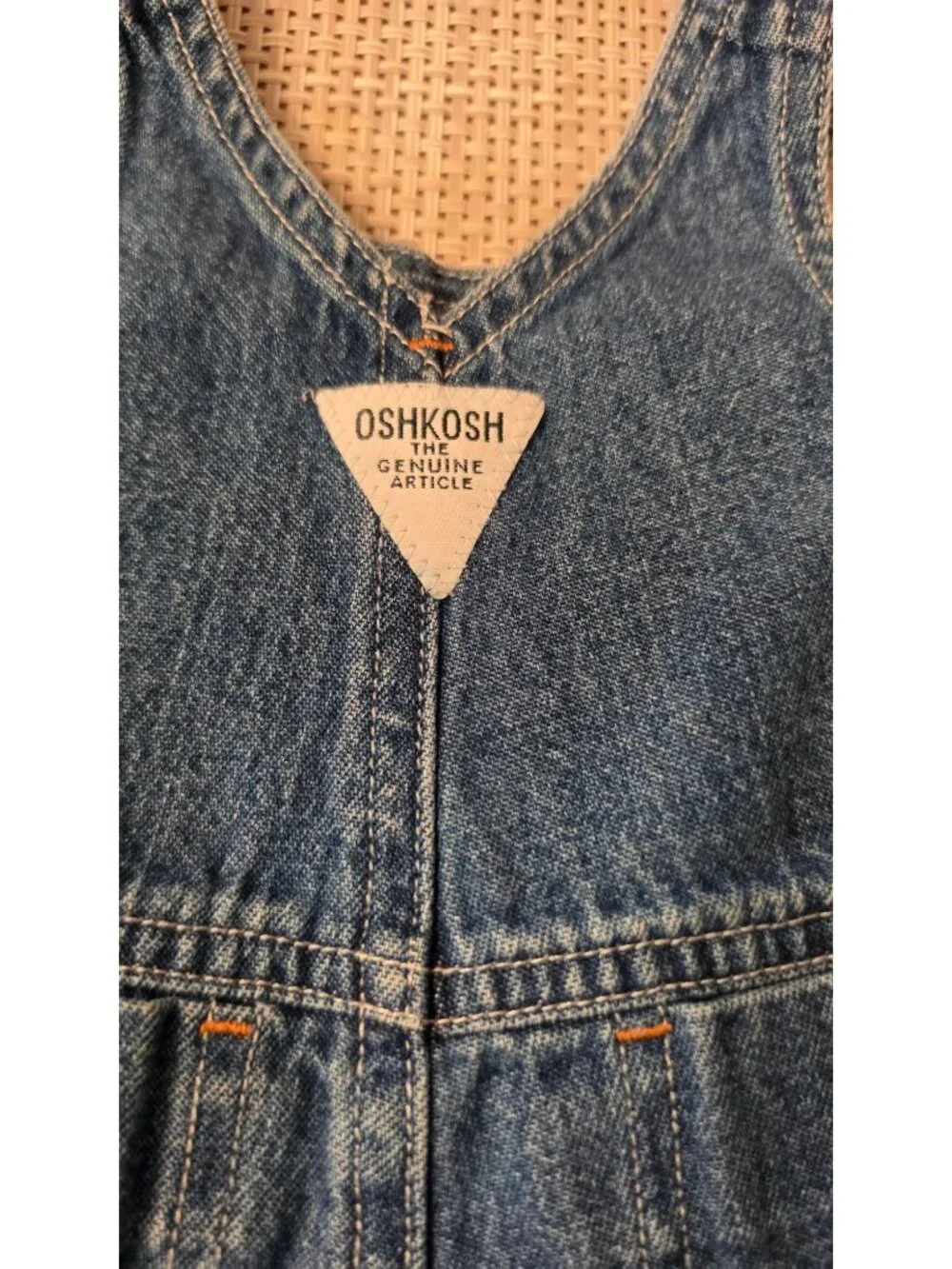 VINTAGE BABY OSH KOSH DENIM OVERALLS SQUIRREL TREE  3-6 MOS 12 16 LBS OSHKOSH